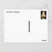 Königin Elizabeth I. Postkarte (Rückseite)