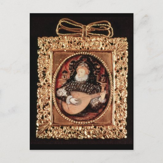 Königin Elizabeth I. spielt Laute Postkarte (Vorderseite)