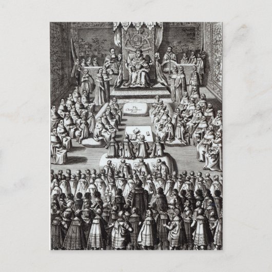 Königin Elizabeth I und Parlament Postkarte (Vorderseite)
