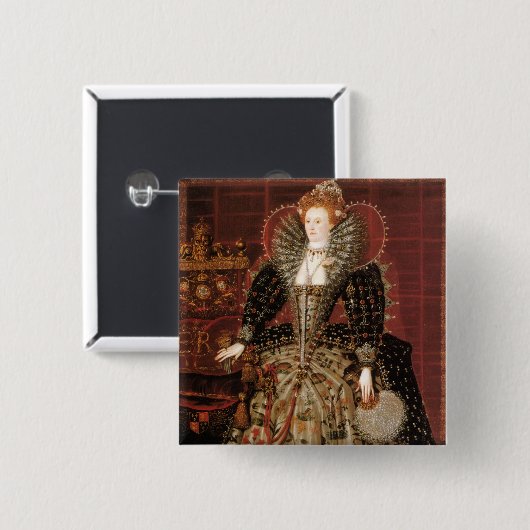 Königin Elizabeth I von England Button (Vorne & Hinten)