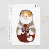 Königin Elizabeth I. von England Matryoshka Postca Postkarte (Vorne/Hinten)