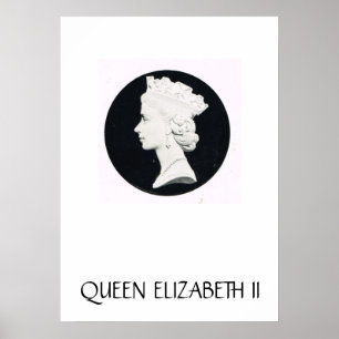 Königin Elizabeth II, Entlastungszeichnen Poster