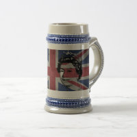 Königin Elizabeth II ER Tasse Britische Flagge