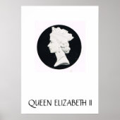 Königin Elizabeth II., Erleichterung zeichnend Poster (Vorne)