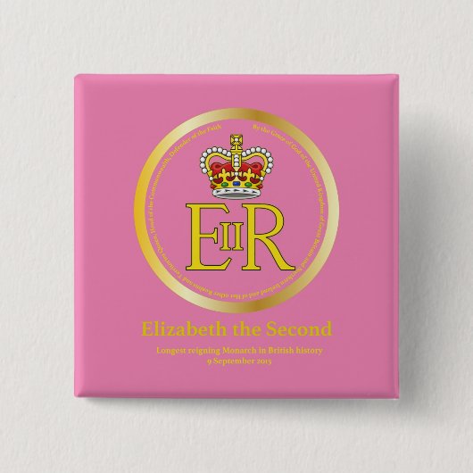Königin Elizabeth II Reign Button (Vorderseite)