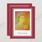Königin Elizabeth II Reign Einladung (Vorne/Hinten)