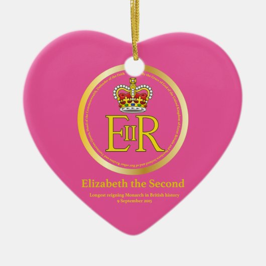 Königin Elizabeth II Reign Keramikornament (Vorne)