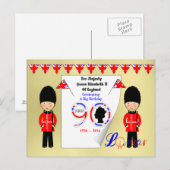 Königin Elizabeth II von England 90. Geburtstag Postkarte (Vorne/Hinten)