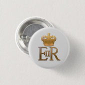 Königin Elizabeth Royal Crown Button (Vorne & Hinten)