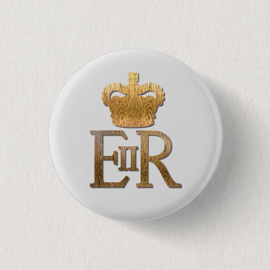 Königin Elizabeth Royal Crown Button (Vorderseite)