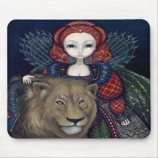 "Königin Elizabeth und ein Löwe" Mousepad