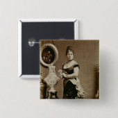 Königin Emma (1836-85) (Sepiaphotographie) Button (Vorne & Hinten)