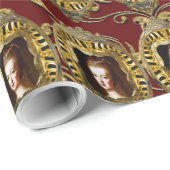 Königin Frankreichs des eleganten Scharlachrots Geschenkpapier (Rolleneckpunkt)