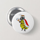 Königin-Honigbienen-Diva-Cartoon Button (Vorne & Hinten)
