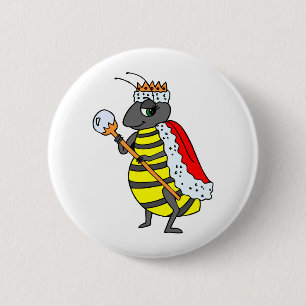 Königin-Honigbienen-Diva-Cartoon Button
