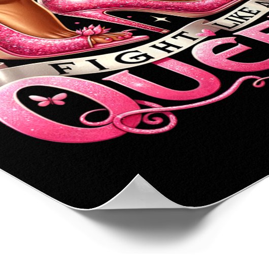 Königin kämpft wie eine Queen-Brustkrebs-Aware Poster (Ecke)