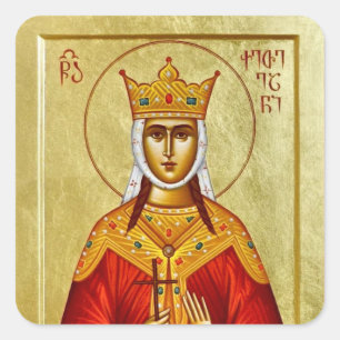 Königin Ketevan-Orthodoxe Icon Quadratischer Aufkleber