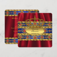 Königin King Prince Royal Blue Regal Red Crown