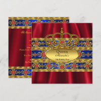 Königin King Prince Royal Blue Regal Red Crown