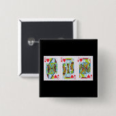 Königin, König, Jack des Herzens Button (Vorne & Hinten)