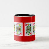 Königin, König, Jack des Herzens Zweifarbige Tasse (Mittel)