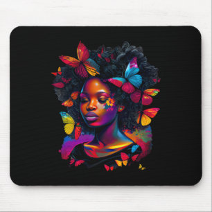 Königin Kunstmalerei Schmetterling Afro Niedlich Mousepad