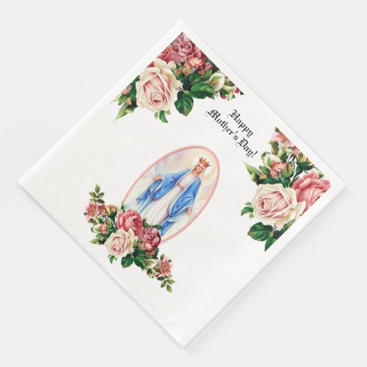 Königin Lady of Grace Jungfrau Mary Mother Blume Serviette (Ecke)