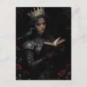Königin liest ein Buch Postkarte (Vorderseite)