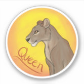 Königin Lioness Aufkleber (Vorderseite)