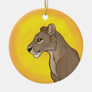 Königin Lioness Keramikornament