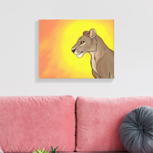 Königin Lioness Leinwanddruck (Insitu (Wohnzimmer))