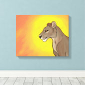 Königin Lioness Leinwanddruck (Insitu (Holzboden))