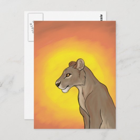 Königin Lioness Postkarte (Vorne/Hinten)