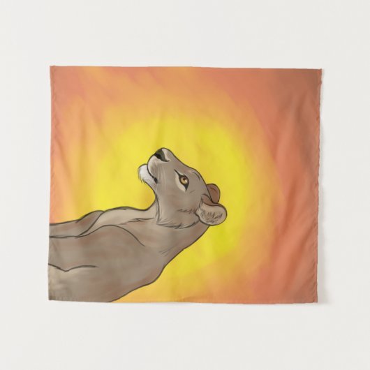 Königin Lioness Wandteppich (Vorderseite (Horizontal))