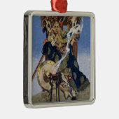 Königin Maeve Warrior Princess Fantasy Art Silbernes Ornament (Rechts)