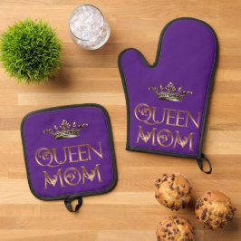 Königin Mama Ofenhandschuh & Topflappen-Set