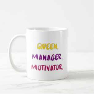 Königin Managerin Motivatorin Brush Script Typogra Kaffeetasse