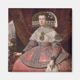 Königin Maria Anna von Spanien in einem roten Magnet