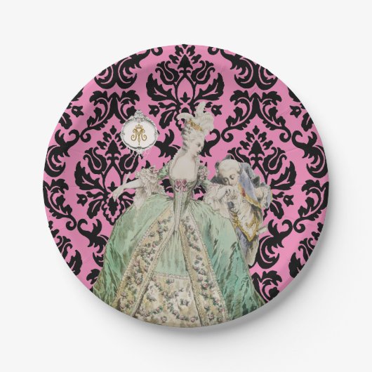 Königin Marie Antoinette Pappteller (Vorderseite)