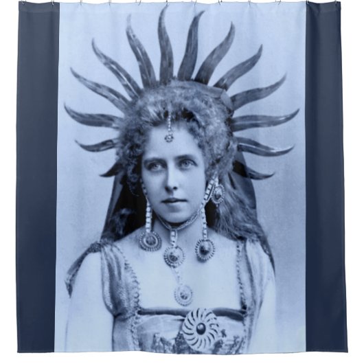 Königin Marie von Rumänien als Sun Queen - blau Duschvorhang (Vorderseite)