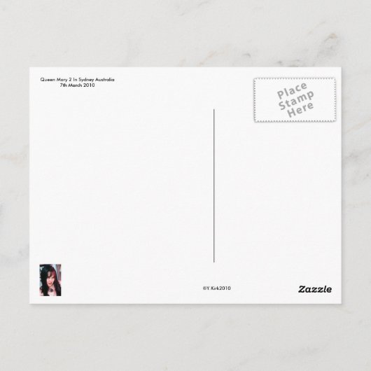 Königin Mary 2 Postkarte (Rückseite)