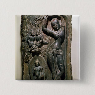 Königin-Maya, der dem zukünftigen Buddha entbind Button