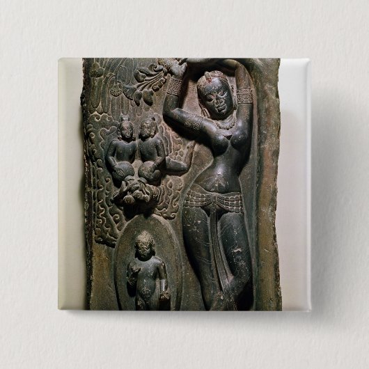 Königin-Maya, der dem zukünftigen Buddha entbindet Button (Vorderseite)