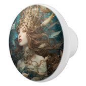 Königin Meerjungfrau und Fische unter Wasser Keramikknauf (Rechts)