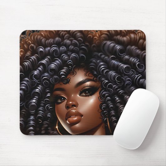 Königin Melanin, schwarzem Mädchen, Königin Mousepad (Mit Mouse)
