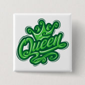 Königin mit Krone, Typografie-Design Button (Vorderseite)