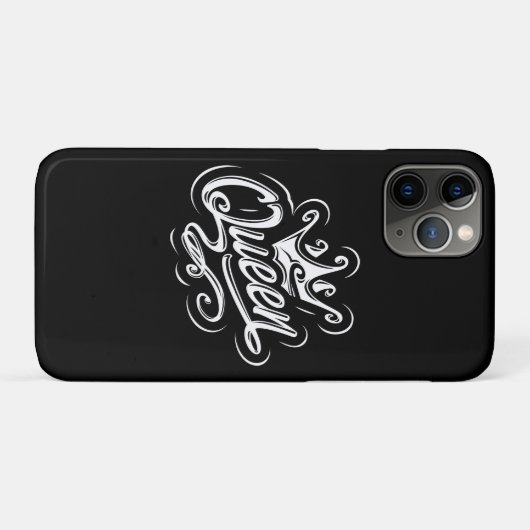 Königin mit Krone, Typografie-Design Case-Mate iPhone Hülle (Rückseite (Horizontal))