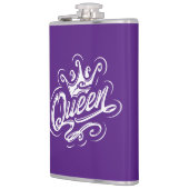 Königin mit Krone, Typografie-Design Flachmann (Links)