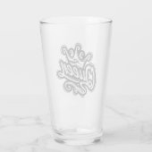 Königin mit Krone, Typografie-Design Glas (Rückseite)