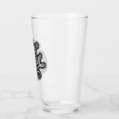 Königin mit Krone, Typografie-Design Glas (Links)